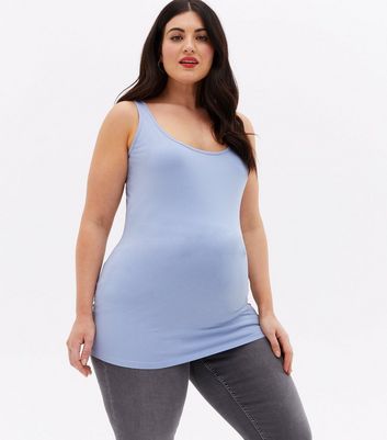 Maternity Pale Blue Long Vest | New Look
