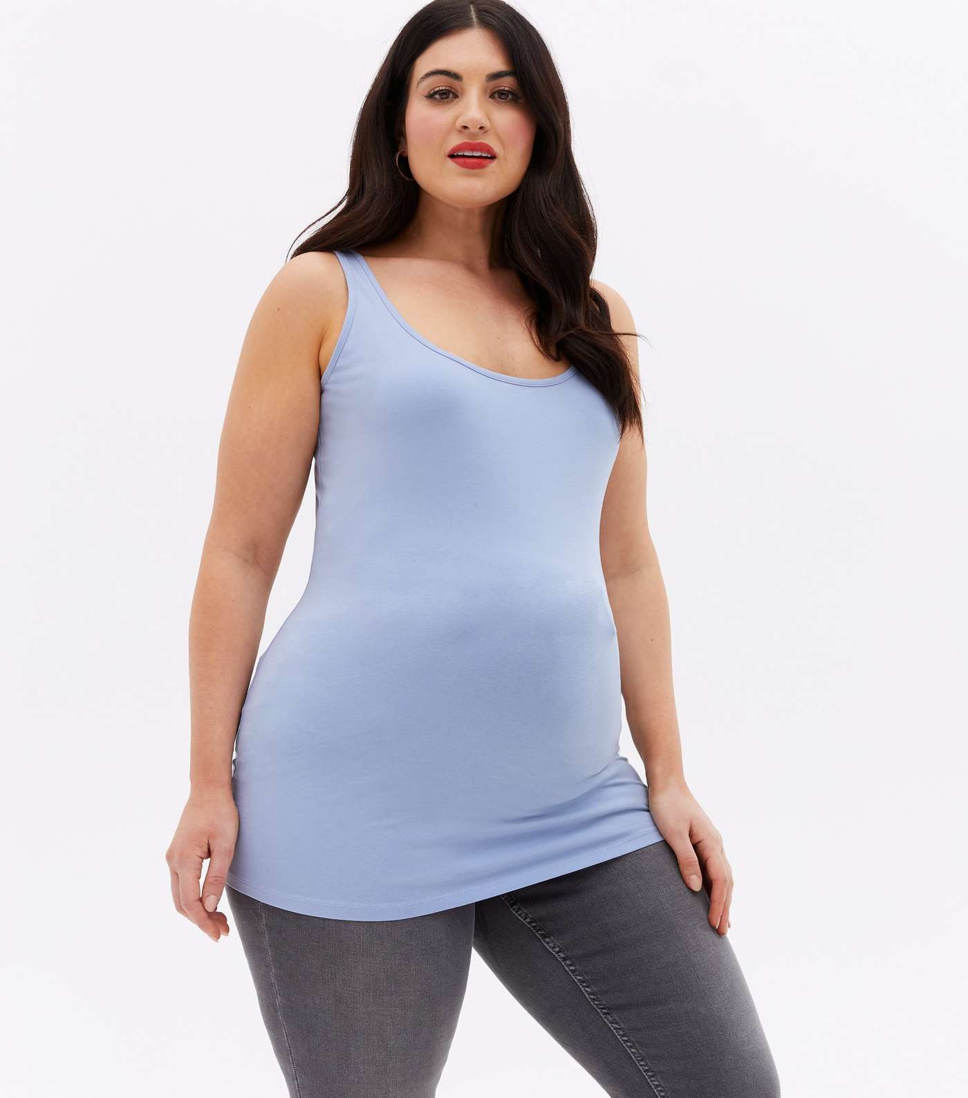 Maternity Pale Blue Long Vest