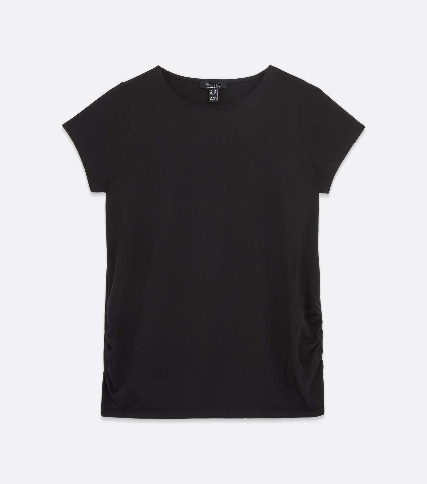 Maternity Black Ruched Side Crew T-Shirt Image 7