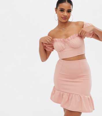 Pink Vanilla Pink Crop Top and Skirt Set