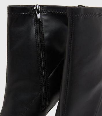 black stiletto sock boot