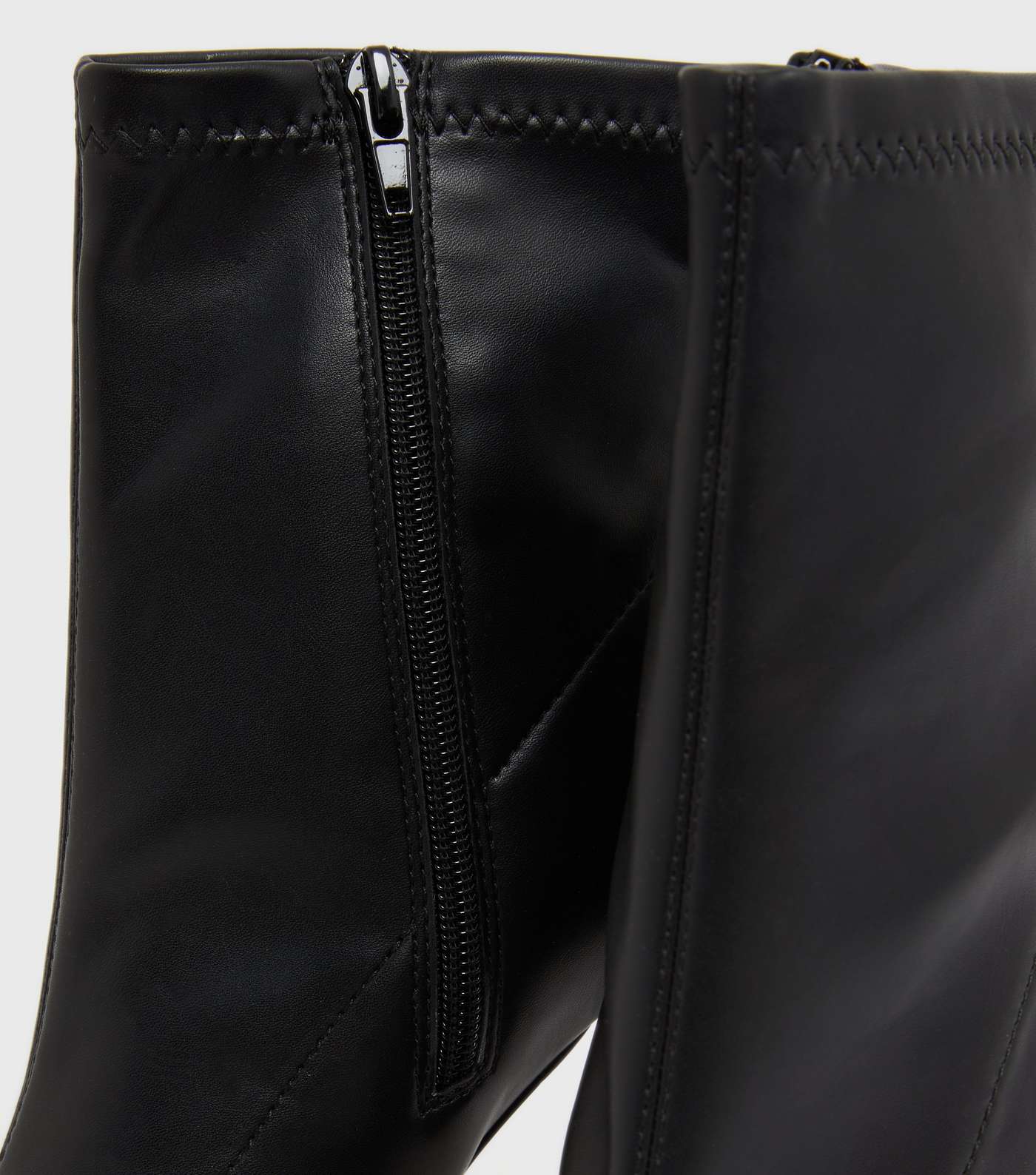 Black Pointed Stiletto Heel Sock Boots Image 4