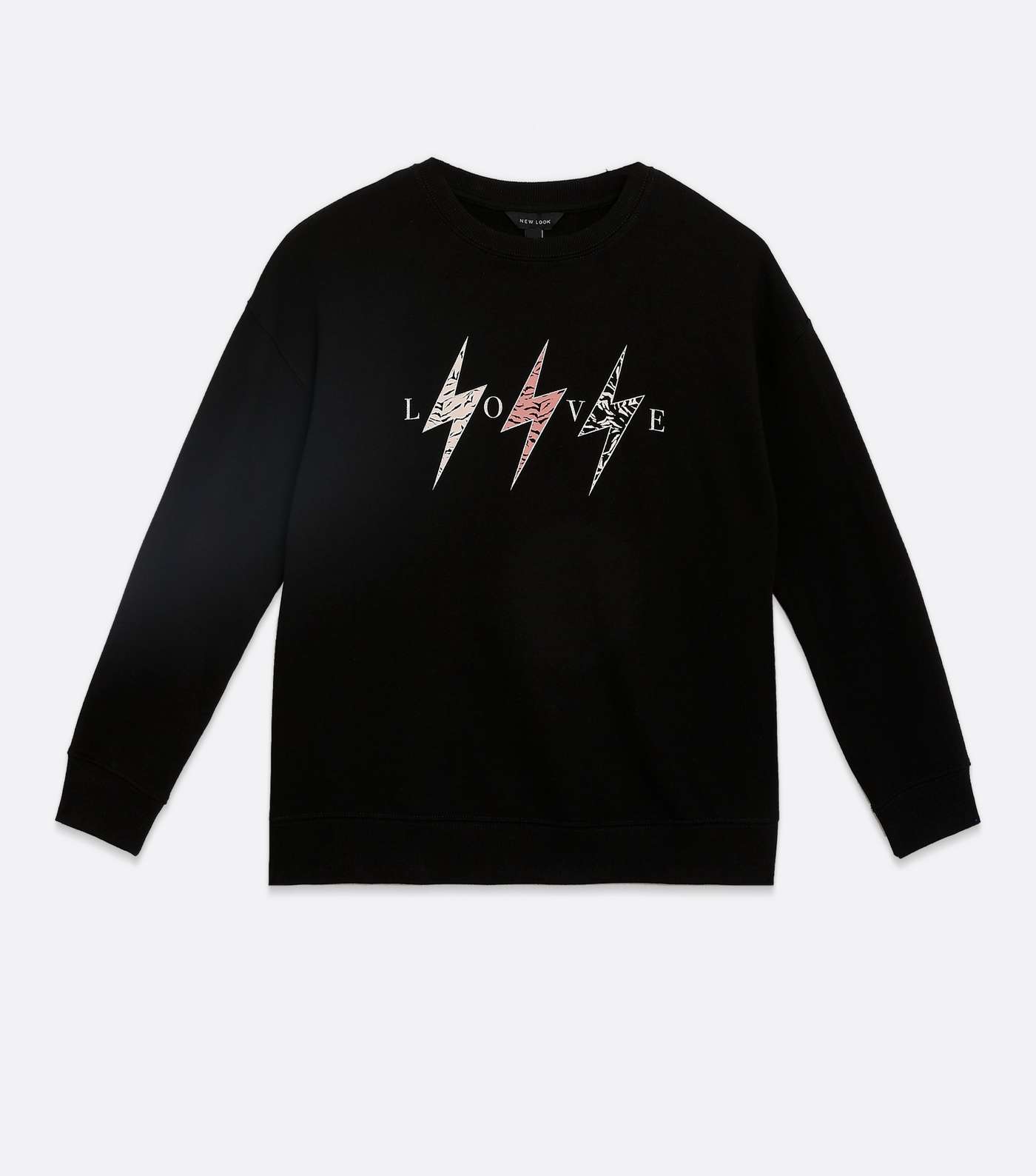 Black Lightning Bolt Embroidered Sweatshirt Image 5