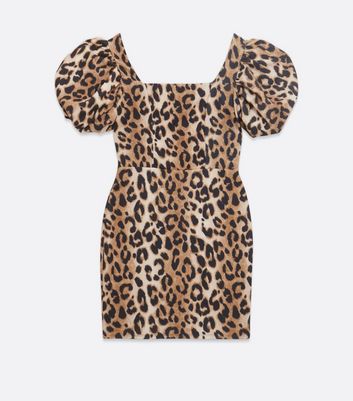 Billabong Sweet Demeanor Leopard Animal Print Smocked Square store Neck Mini Dress NWT