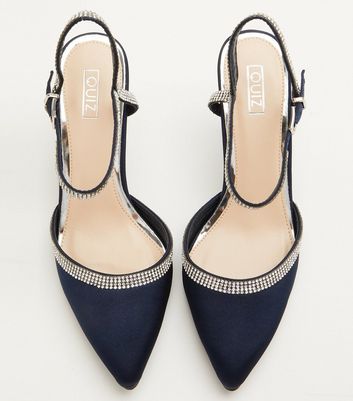 Quiz navy deals satin shoes