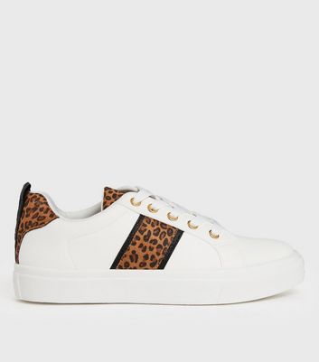 white leopard print shoes