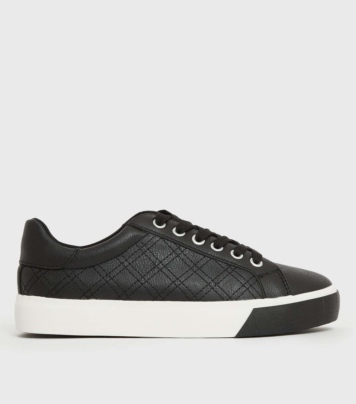 Black Quilted Colour Block Trainers
