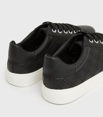 Click to view product details and reviews for Black Quilted Colour Block Trainers New Look Vegan.