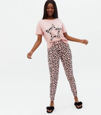 Pink leopard 2024 print pants