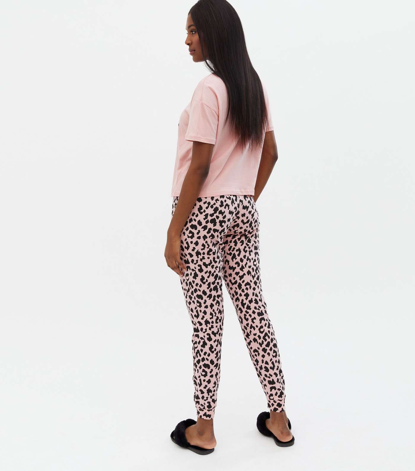 Pink Star Leopard Print T-Shirt and Jogger Pyjama Set Image 4