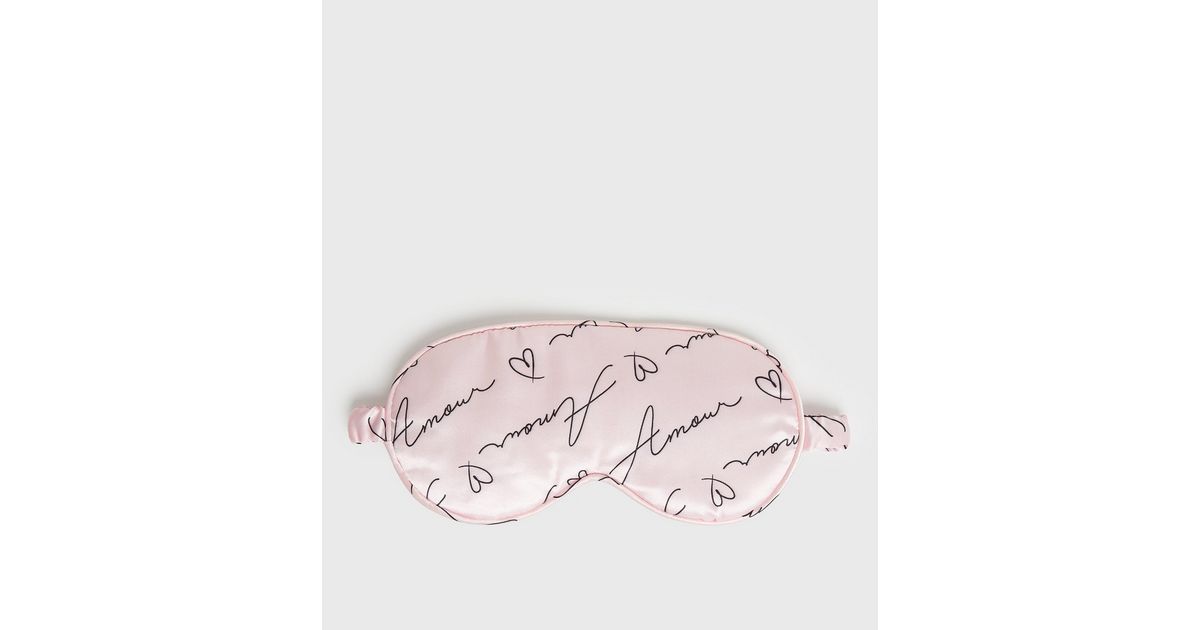 Pink Amour Satin Eye Mask New Look