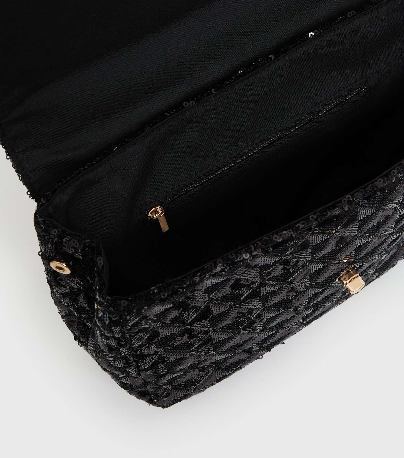 Black Sequin Chain Shoulder Bag Image 5