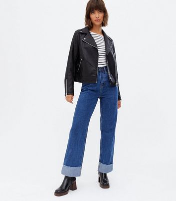 River island leather hot sale look jacket