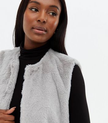 Grey gilet sales faux fur