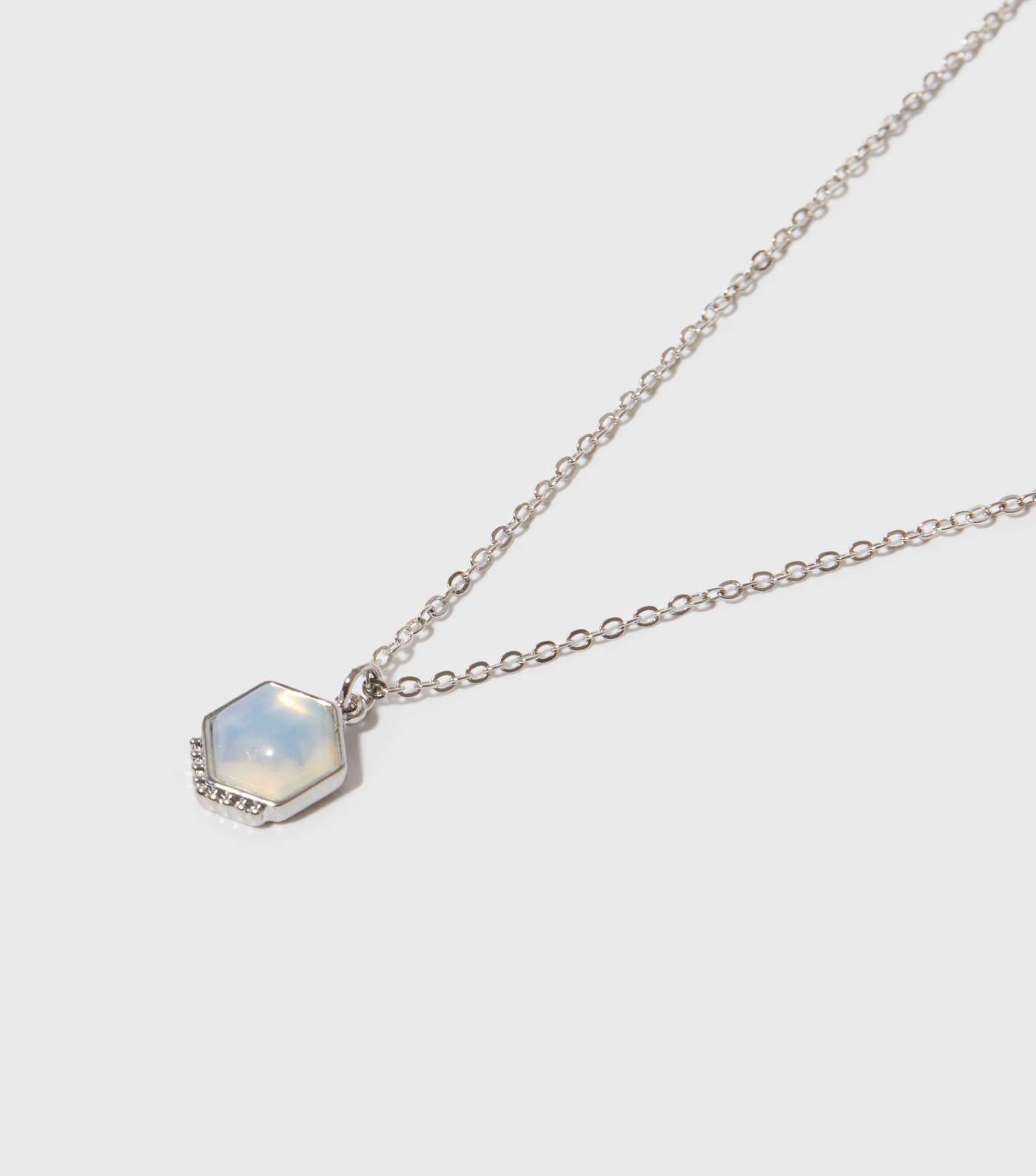 Silver Semi Precious Moonstone Pendant Necklace Image 3