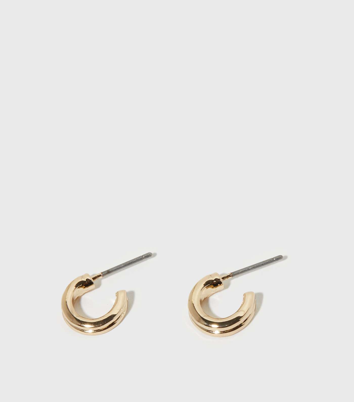 Gold Mini Chunky Hoop Earrings Image 2