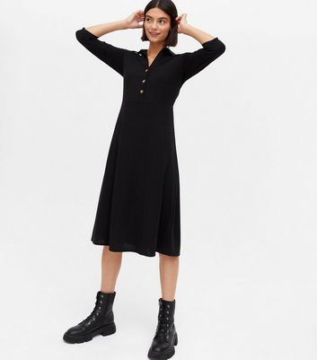 ribbed buttoned dress