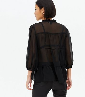 black chiffon blouse