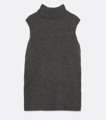 Click to view product details and reviews for Only Dark Grey Roll Neck Long Vest Jumper New Look.