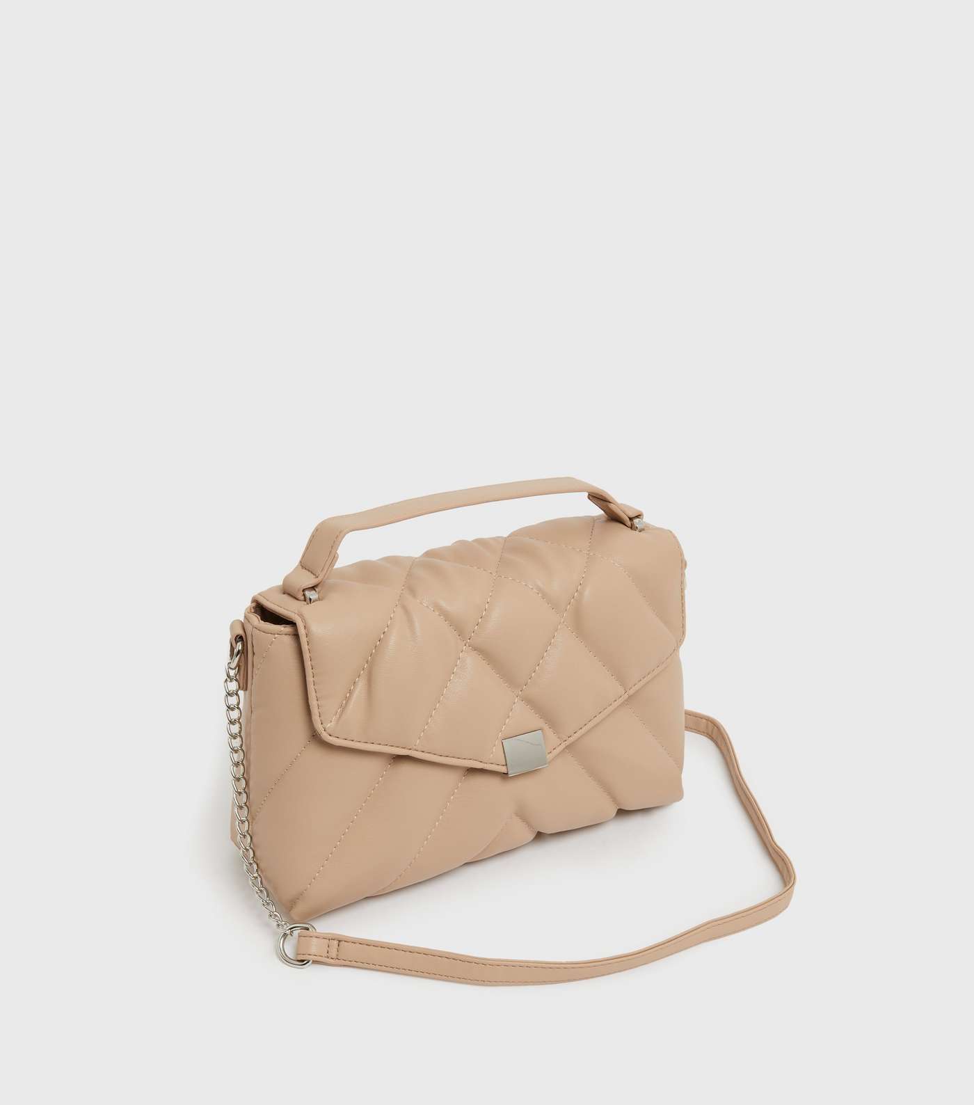 Camel Quilted Cross Body Bag Image 3