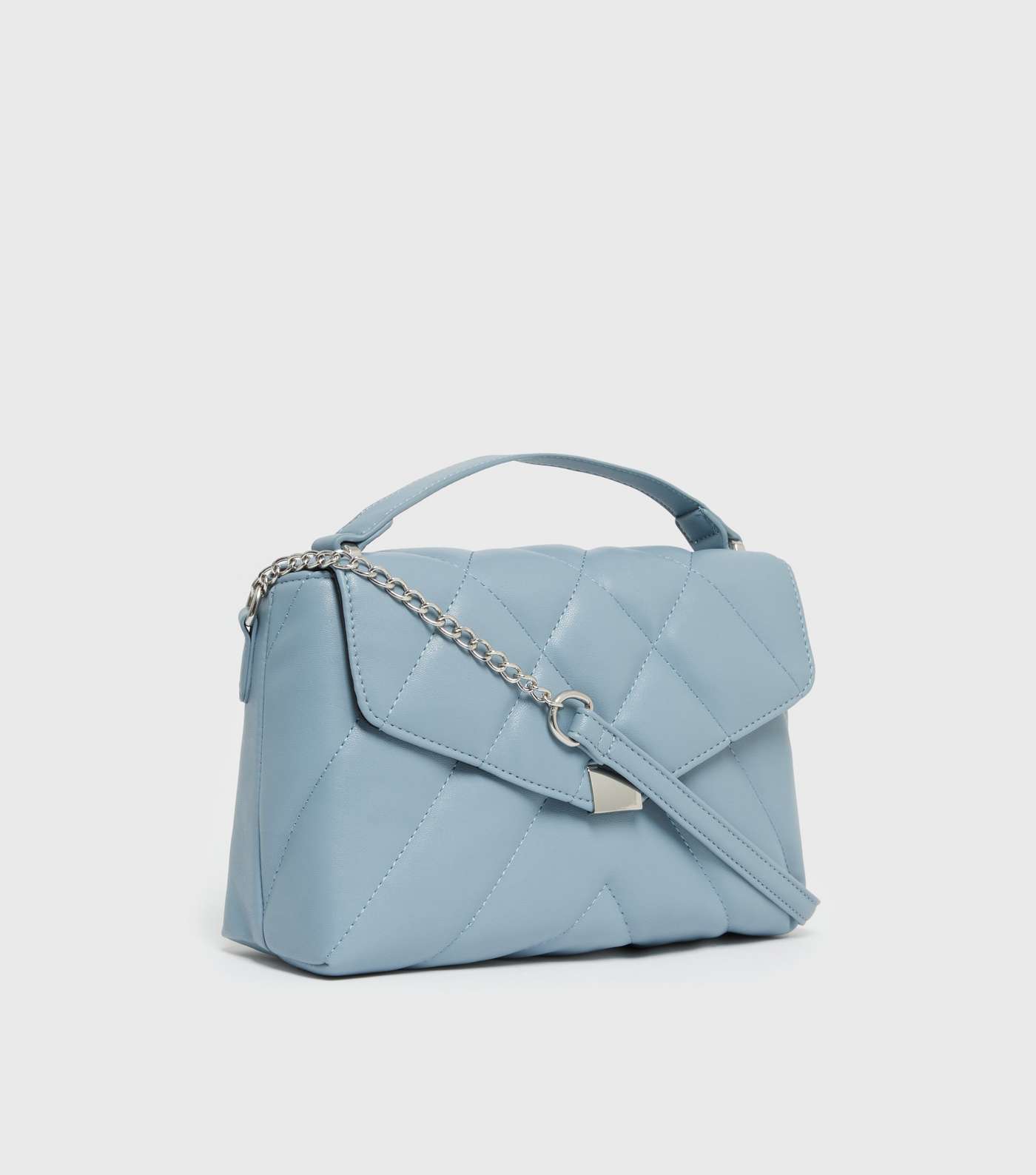 Pale Blue Quilted Cross Body Bag Image 3