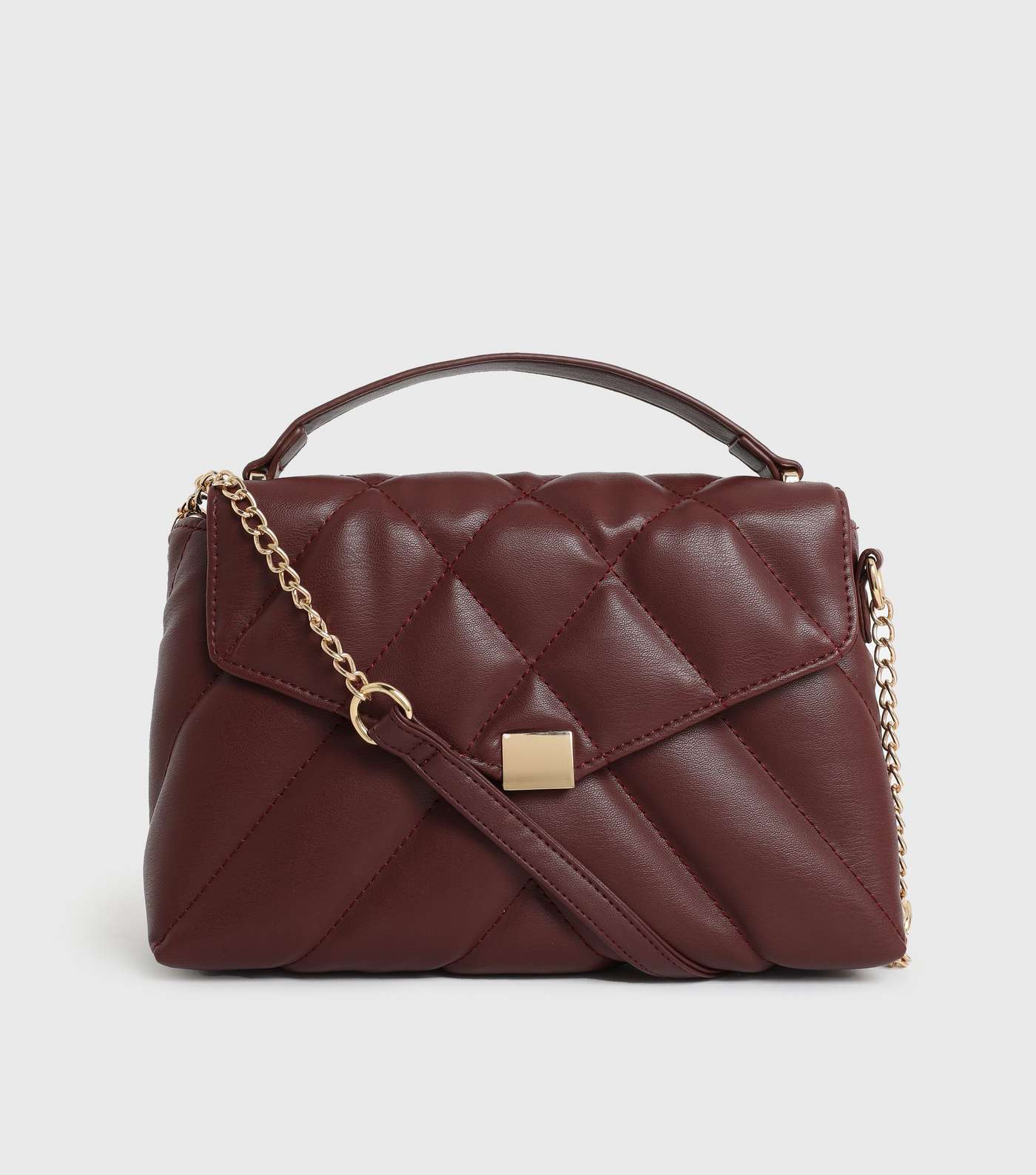 Burgundy Quilted Cross Body Bag