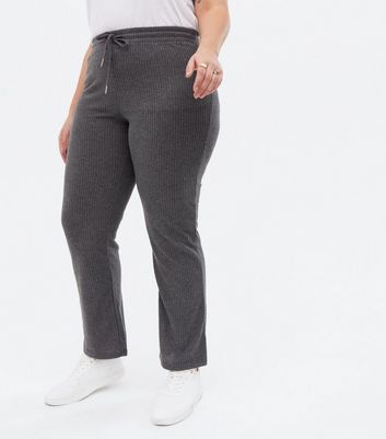ONLY Curves Dark Grey Ribbed Flared 