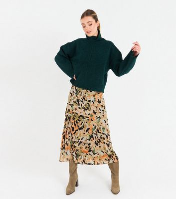 leopard skirt orange