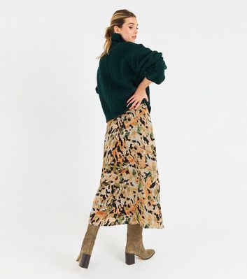 leopard skirt orange