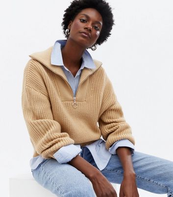 camel knitted jumper