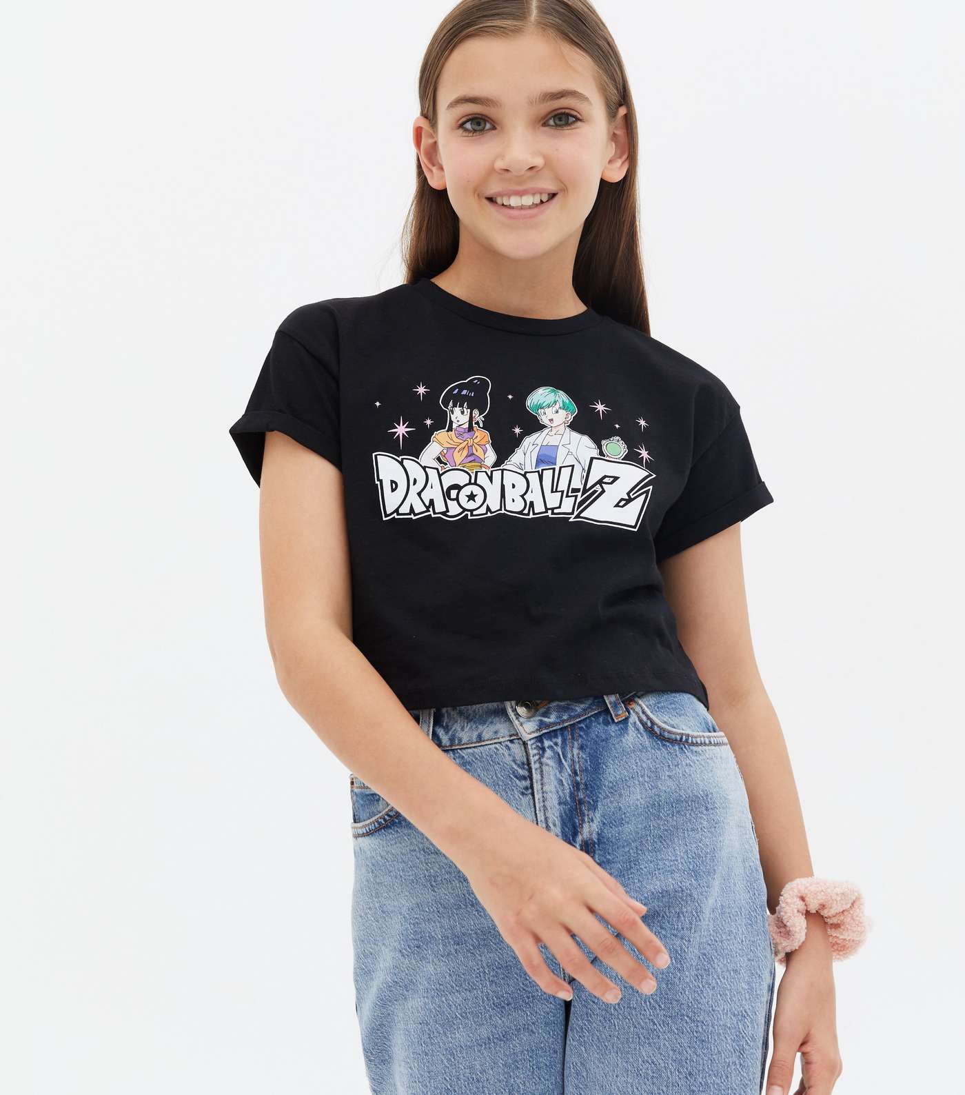 Girls Black Dragon Ball Z Logo T-Shirt