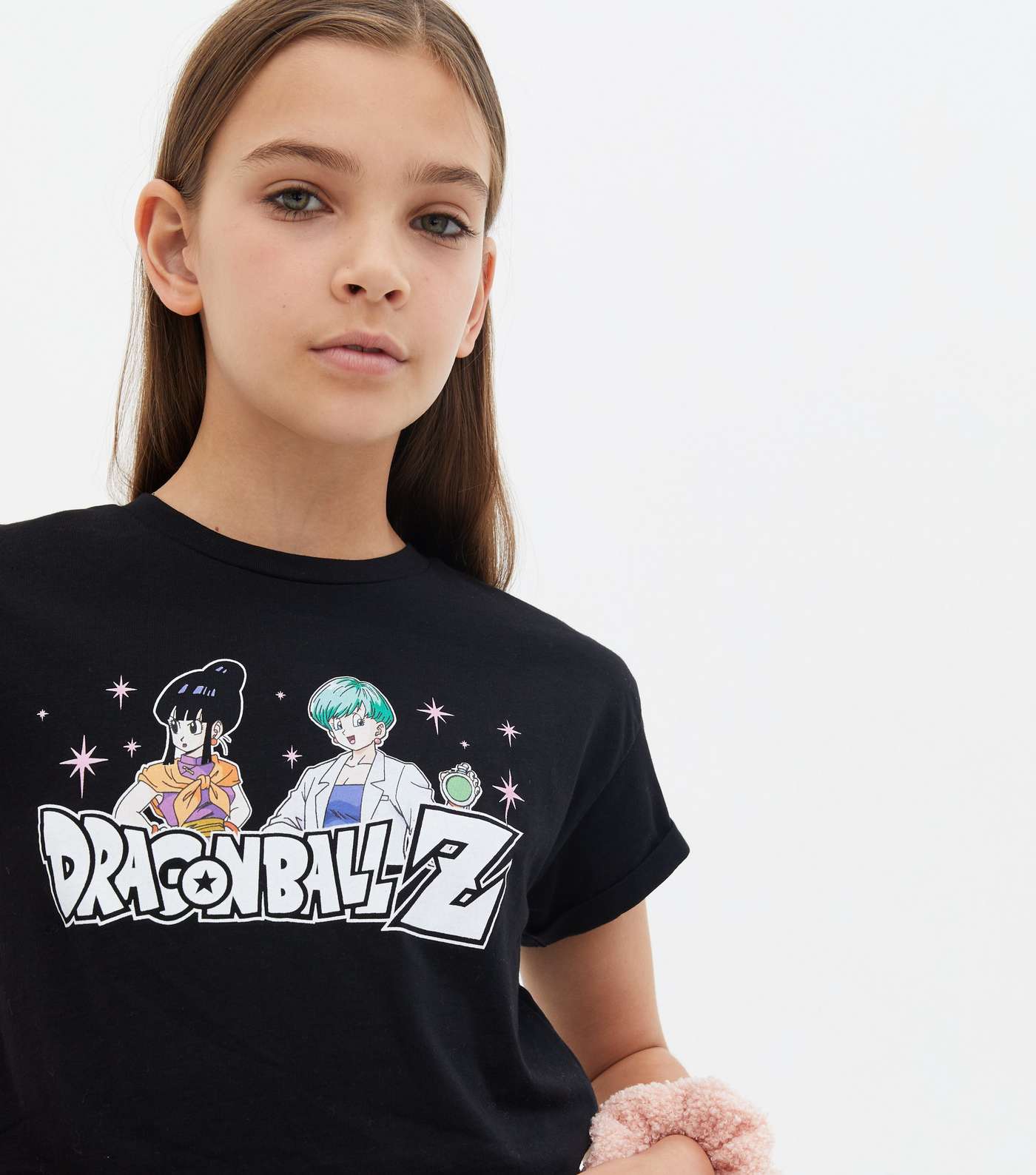 Girls Black Dragon Ball Z Logo T-Shirt Image 3