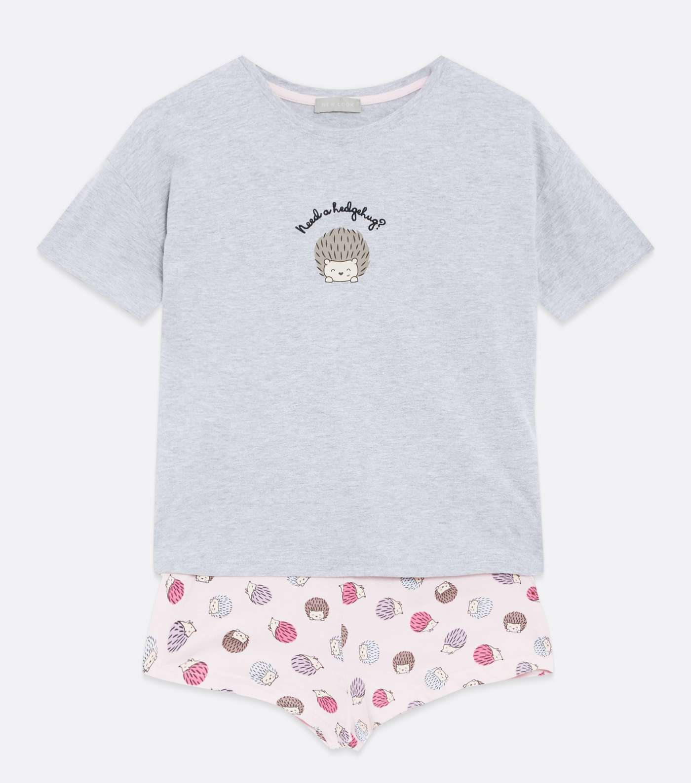 Light Grey Hedgehog Logo Short Pyjama Set Image 5