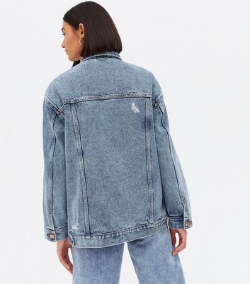 oversized denim jacket with rips