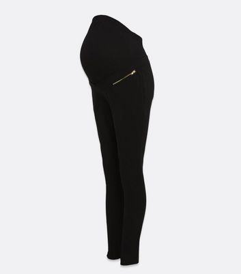 Click to view product details and reviews for Maternity Black Zip Over Bump Stretch Trousers New Look.