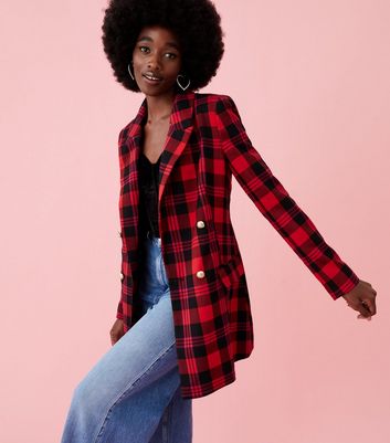 Checked on sale blazer jacket