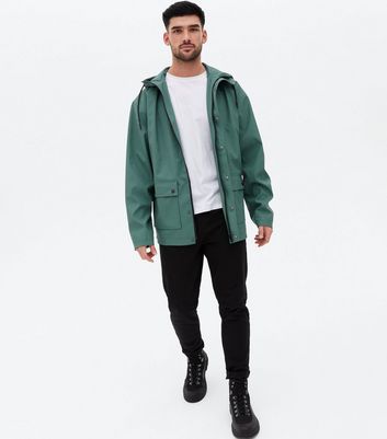 Dark Green Hooded Double Pocket Anorak 