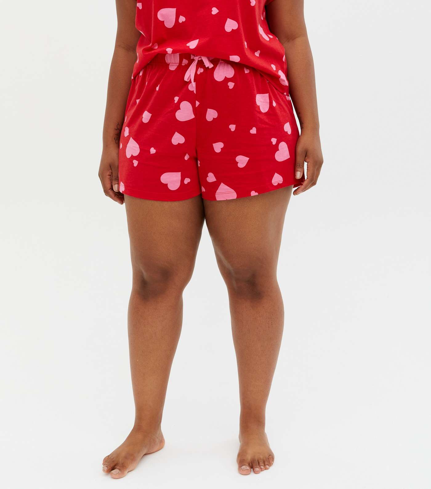 Curves Red Heart Soft Touch Matching Family Pyjama Set Image 3