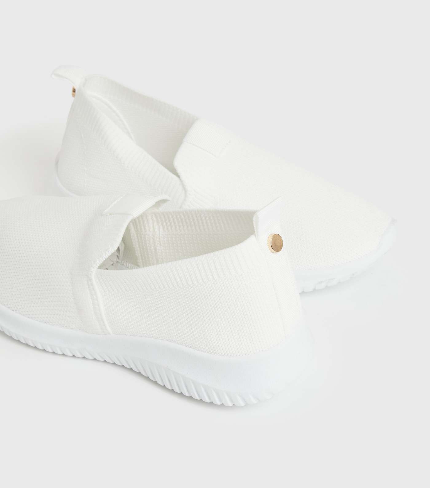 White Slip On Trainers Image 4