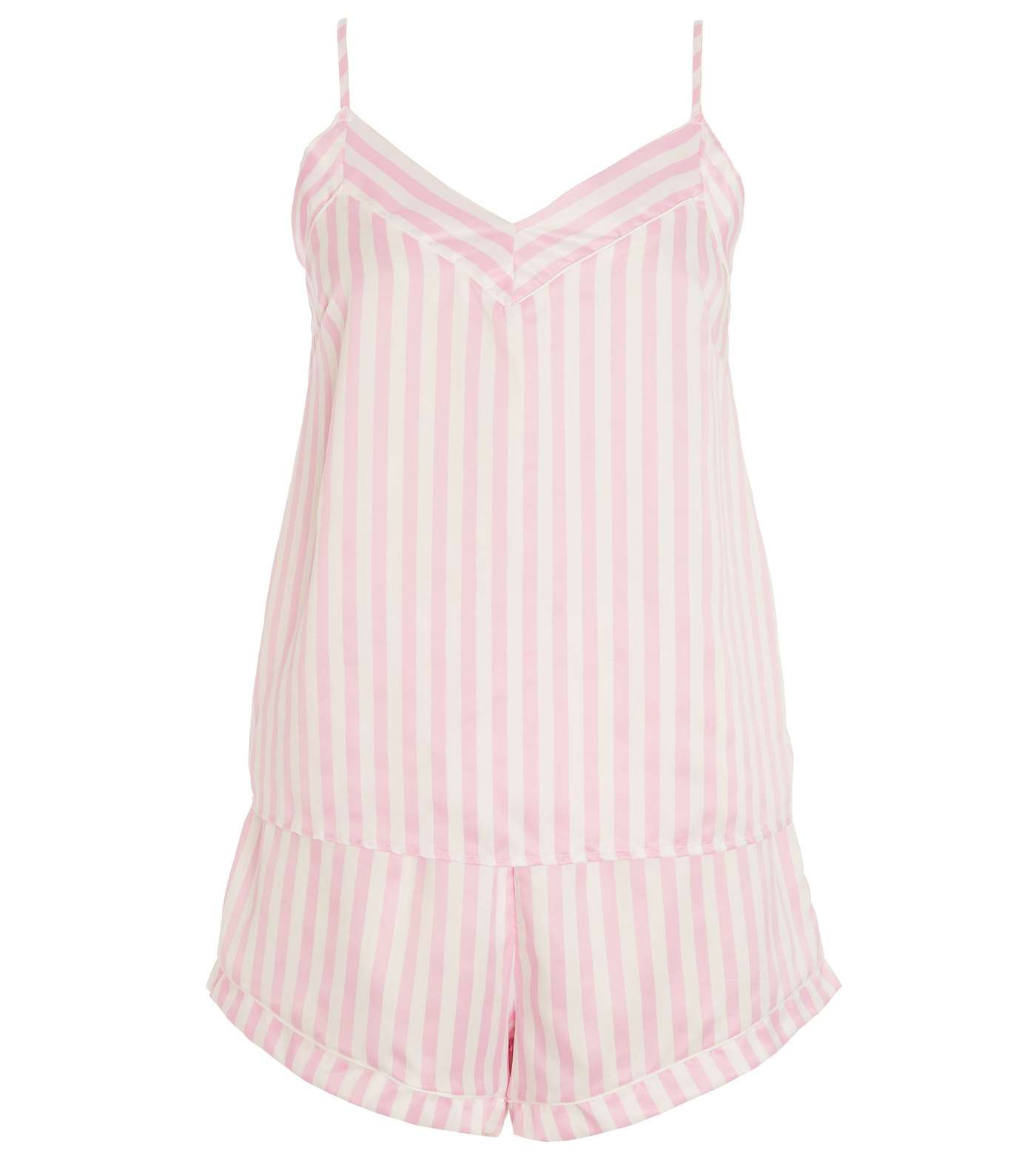QUIZ Pink Stripe Cami and Short Pyjama Set Image 4