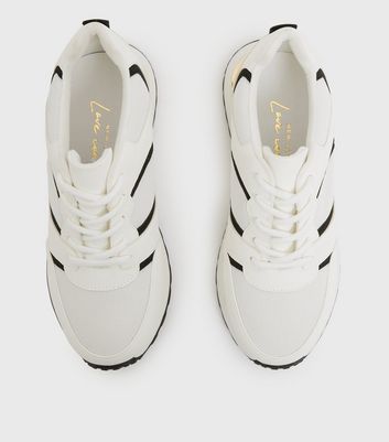 Click to view product details and reviews for White Mesh Metal Trim Chunky Trainers New Look Vegan.