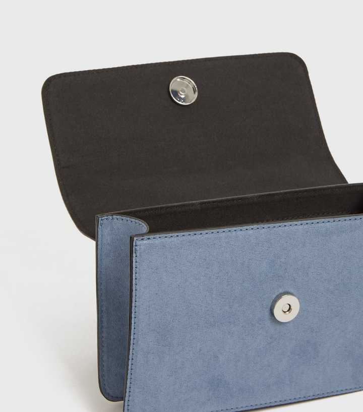 Pale Blue Faux Snake Chain Cross Body Bag New Look