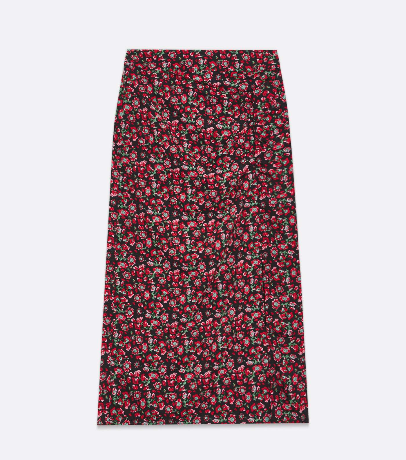 Urban Bliss Black Ditsy Floral Ruched Midi Skirt Image 5