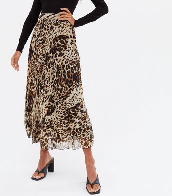 Chiffon leopard 2025 midi skirt