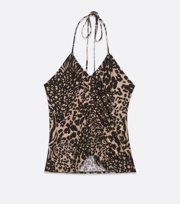 halter neck leopard top