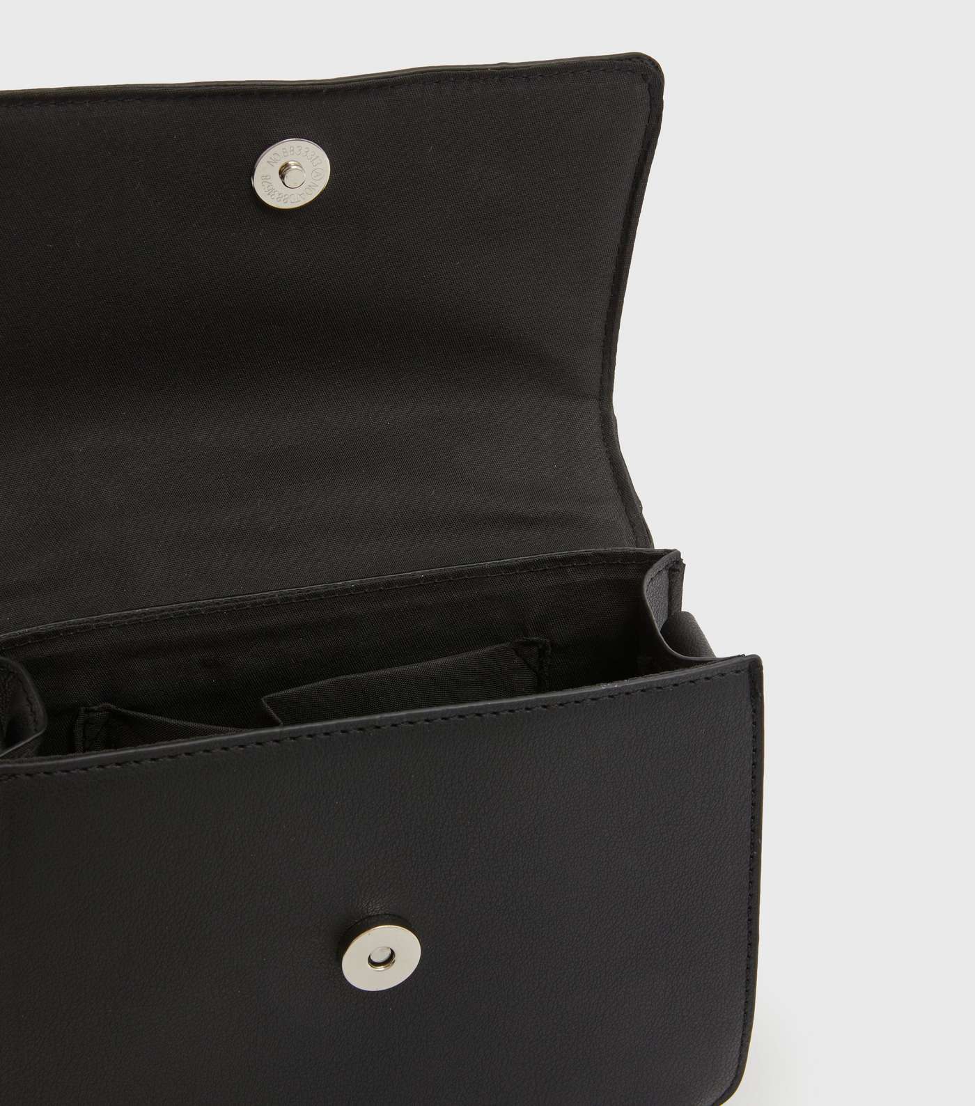Black Leather-Look Mini Top Handle Bag Image 4