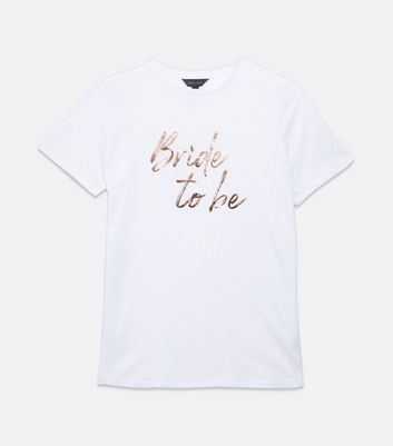White Bride To Be Metallic Logo T-Shirt 