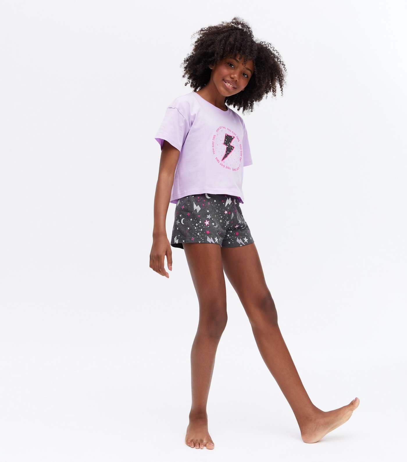 Girls Purple Mystic You Got This T-Shirt and Short Pyjama Set