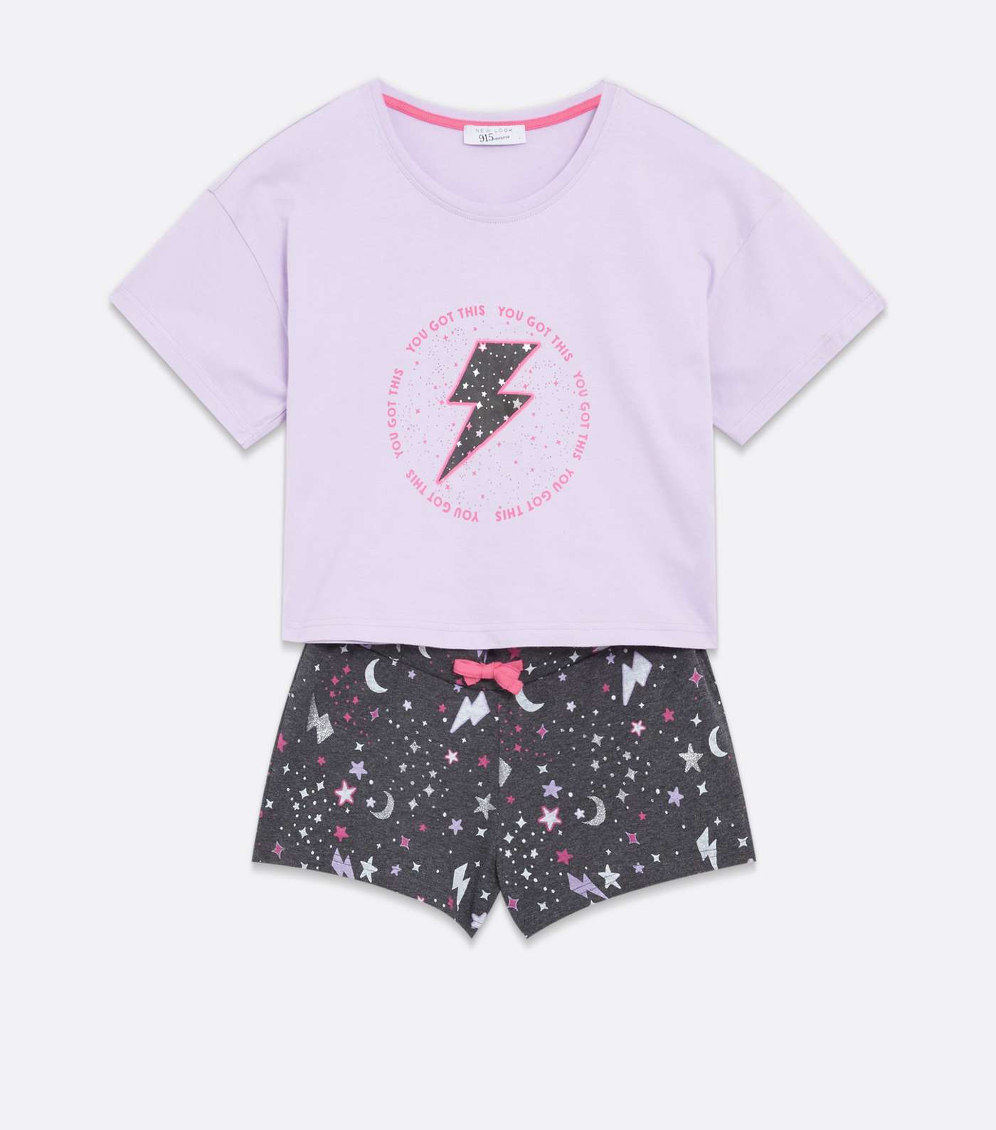 Girls Purple Mystic You Got This T-Shirt and Short Pyjama Set Image 5