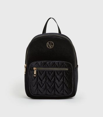 Black velvet backpack new deals look